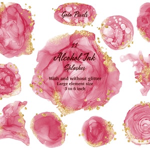 Logo Fond Bourgogne aquarelle fond clipart Alcool encre clipart Rouge et or aquarelle logo Digital Download Splash Splotches 2