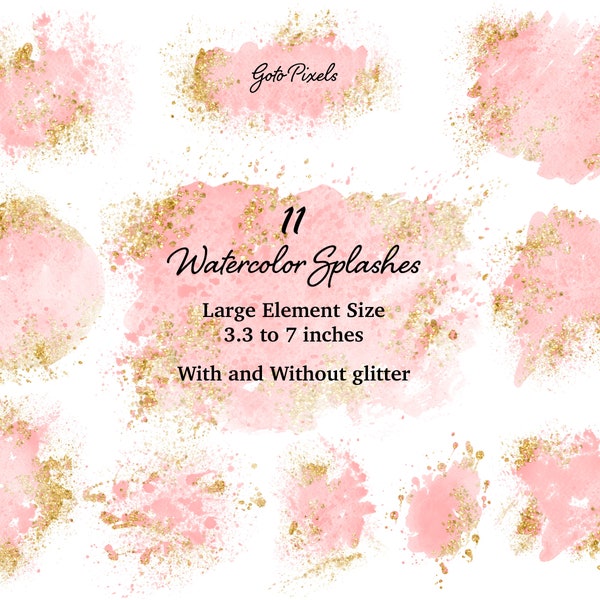 Pink Watercolor glitter clipart | Splashes and Splotches clip art | Watercolor Backgrounds, Pink Watercolor Clipart, Logo Background | 29