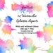 Rainbow Watercolor Splatter Clipart, Splashes and Splotches Clip Art ...