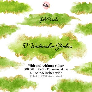 Lime Groene Aquarel Penseelstreken, Groene Aquarel Clipart, Splash clipart, Acrylverf Clipart, Branding en Logo Achtergrond 71