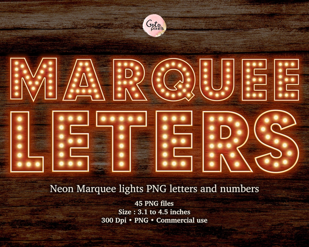Neon Marquee Light Digital Alphabet, Neon Marquee Lights Alphabet
