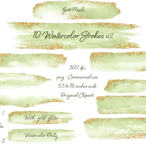 Groene aquarel penseelstreken, groene aquarel Clipart, Splash clipart penseelstreken, handgetekende illustraties, branding en logo achtergrond 77