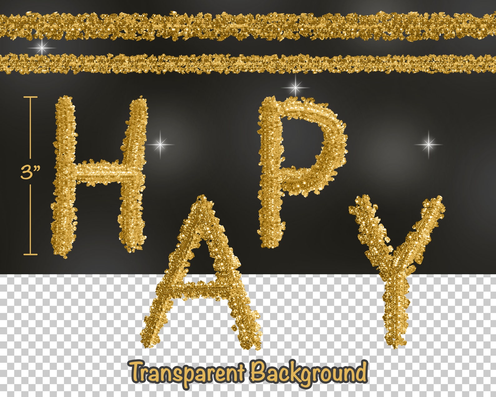 Gold Glitter Alphabet Clip Art Digital Glitter Alphabets | Etsy