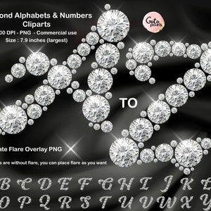 White Diamond alphabet script digital PNG clip art Letters, numbers and symbols Clip Art White sparkle rhinestone letters Instant download