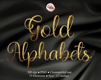 Gold Foil clipart, Gold foil ombre alphabet clipart, Gold font clipart, Gold alphabet clip art, Typography, Decorative letters 79