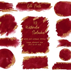 burgundy watercolor splash invitation | Splashes and Splotches clip art | Watercolor Backgrounds,Digital PNG files,Logo Background