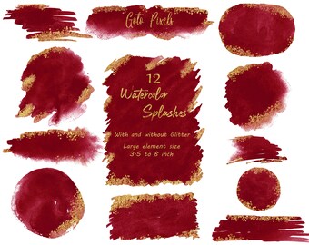 burgundy watercolor splash invitation | Splashes and Splotches clip art | Watercolor Backgrounds,Digital PNG files,Logo Background