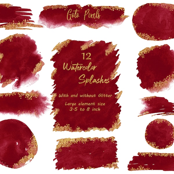 burgundy watercolor splash invitation | Splashes and Splotches clip art | Watercolor Backgrounds,Digital PNG files,Logo Background