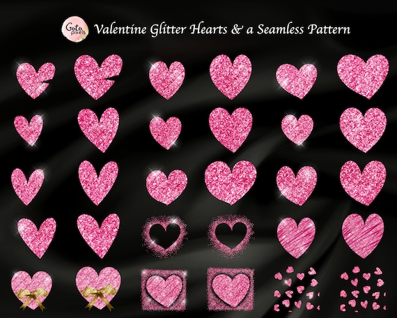 UPINLOOK Happy Galentines Day Banner – Rot-rosa Glitzer Herz Dekoration Für Valentinstag Party