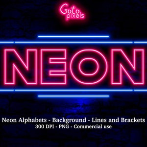 Clipart del alfabeto de neón rosa, clipart de letras de neón, fuente de neón digital, números de neón, superposiciones de neón, números de neón, neón digital, ladrillo, PNG