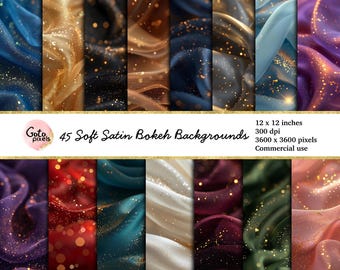 Texturas satinadas con brillo dorado: Papel digital sedoso (archivos JPG)