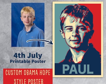 Custom Obama Style Portrait: Personalized Poster & Profile Pic (Digital Download)