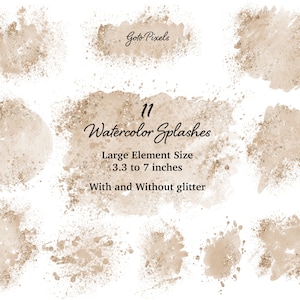 Clipart de glitter aquarela bege | Clipart de salpicos e manchas | Fundos aquarela, clipart aquarela bege, fundo logotipo | 29