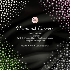 Clipart de confeti de diamantes: superposiciones fotográficas glamurosas (descarga digital)