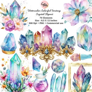 Aquarel Fairy Crystals Clipart - Sierkristal, pastel aquarel fee magische PNG-indeling direct downloaden voor commercieel gebruik