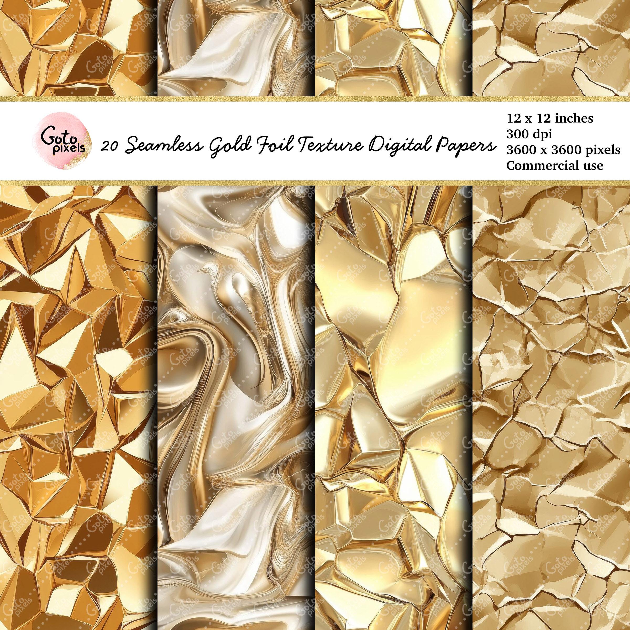 Gold Foil Texture Digital Paper: 20 Seamless Glam Backgrounds (digital ...