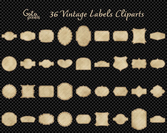 Vintage Label Clipart: Blank Frames, Tags (digital Download) - Etsy