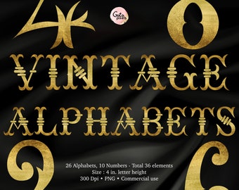 Antique Gold Foil clipart, Gold foil ombre alphabet clipart, Gold font clipart, Gold alphabet clip art, Typography, Decorative letters 79