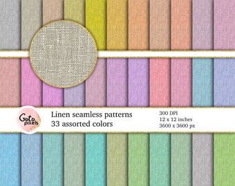 Seamless Linen Textures Digital Paper - Printable Paper for Instant ...