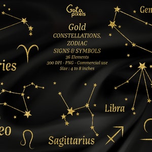 Gold Glitzer Sternzeichen Clipart, Sternbild Tarot Nachthimmel png, Sternzeichen PNG Clipart, Astrologie Celestial Clip Art