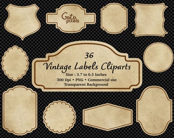 Digital labels and tags, Vintage Labels, Old label frames Clipart Digital frames, Blank labels Tags Instant download, Commercial use