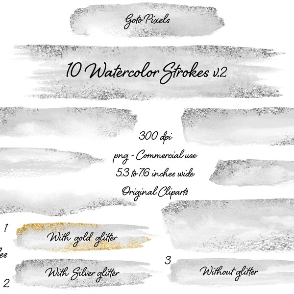 Grey Watercolor Brush Strokes, Grey Watercolor Clipart, Splash clipart, Brush Strokes, Hand-drawn Clip Art,Branding and Logo Background 77