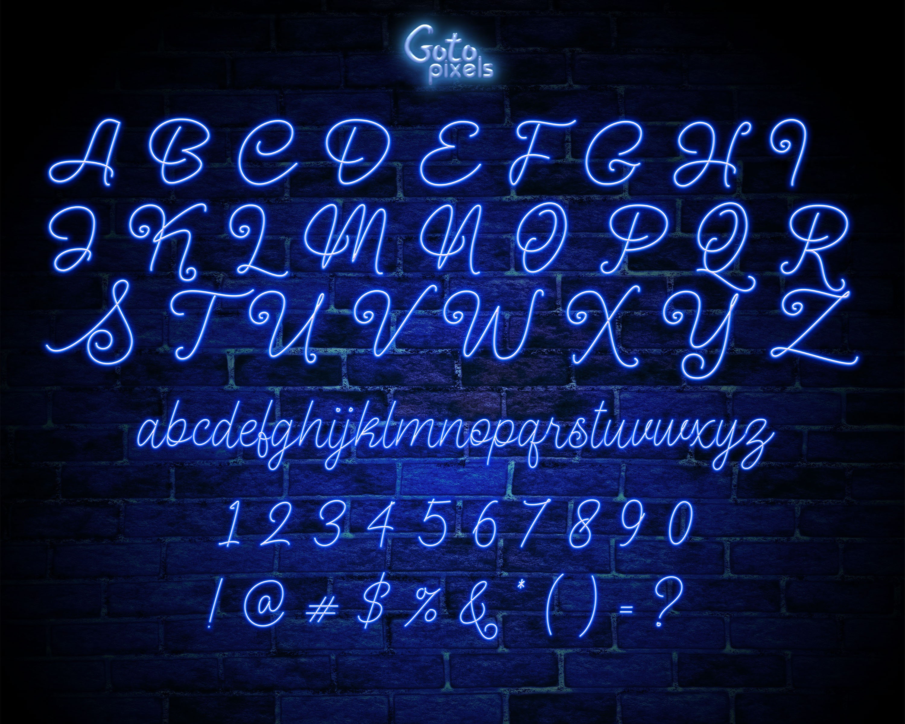 Blue Neon Alphabet Clipart, Neon Letters Clipart, Digital Neon Font ...