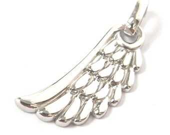 925 Sterling Silver Wing Pendant Polished 26mm Long 11.1mm Wide 2g