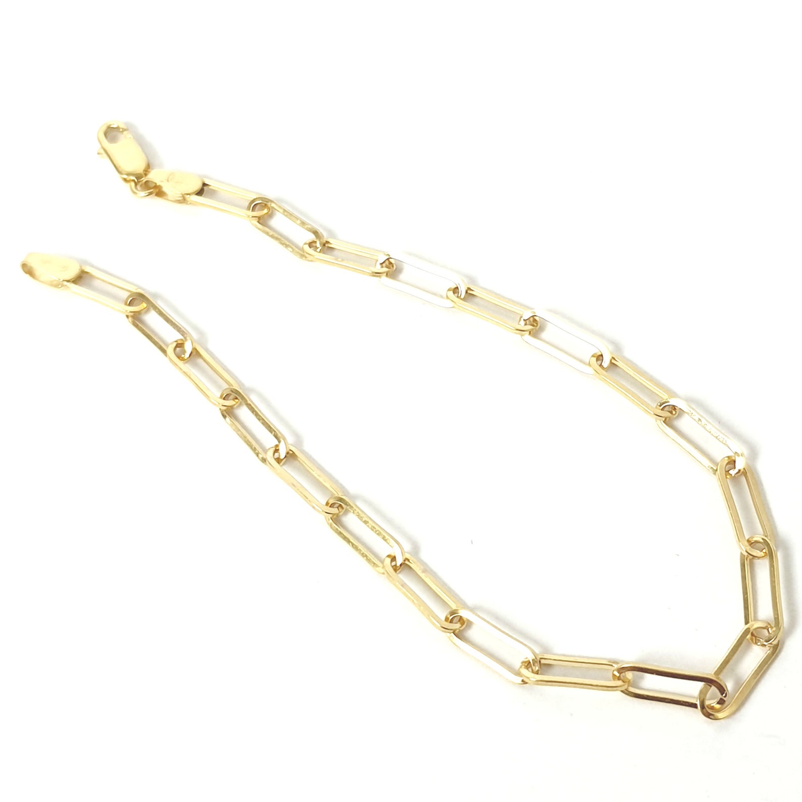 9ct Gold Belcher Bracelet Paperclip Yellow Gold NEW 3mm Wide Etsy