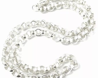 925 Sterling Silver Plain & Patterned Belcher Chain Hallmarked 30 Inches Long 105.4g