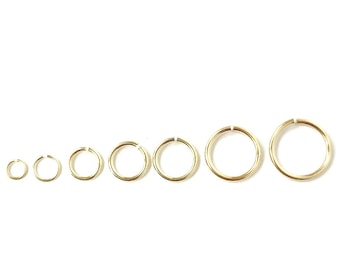 9K Solid Gold Jump Rings: Yellow Gold O Ring, Jewelry Making (3-9mm)