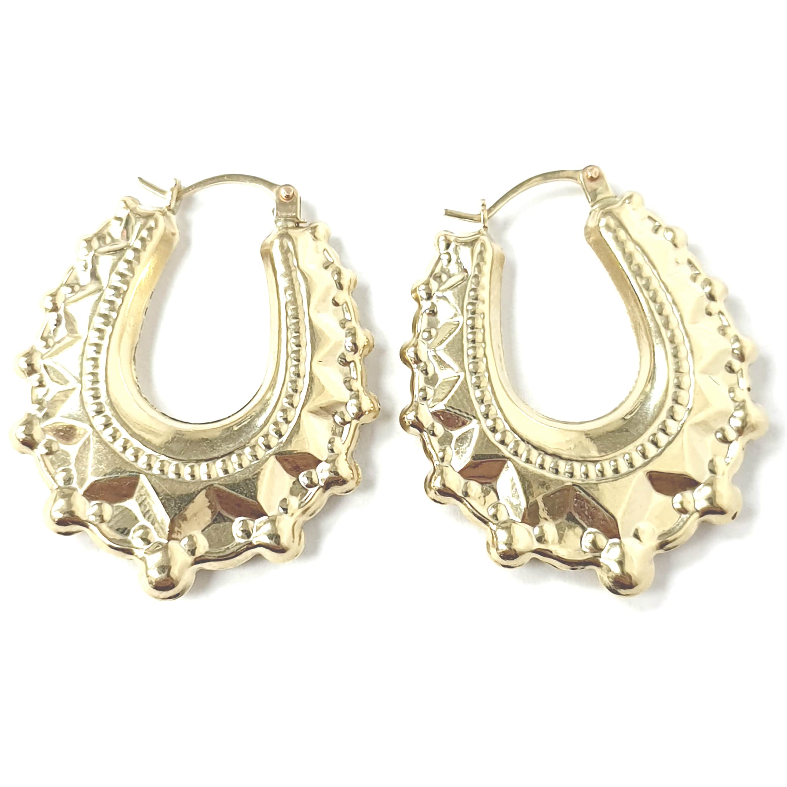 9ct gold gypsy creole earrings cheap
