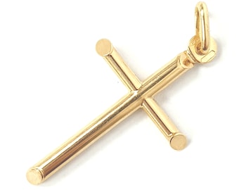 9ct Gold Cross Pendant Hollow UK Hallmarked