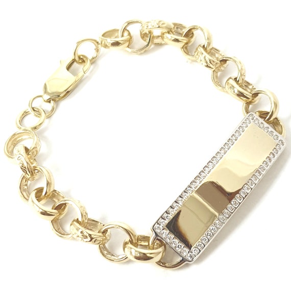 9ct Yellow Gold Heart Links Belcher Bracelet – Harper Kendall