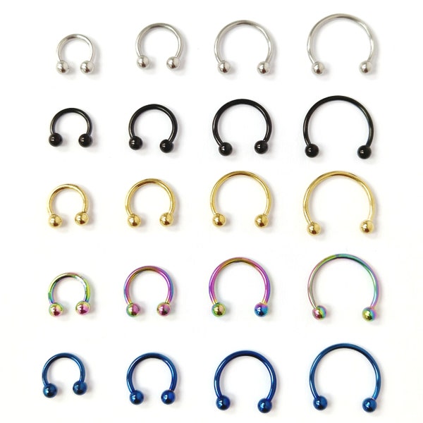 Steel Body Jewellery Septum Piercing Nose Ring Nose Lip Hoop Tragus Helix