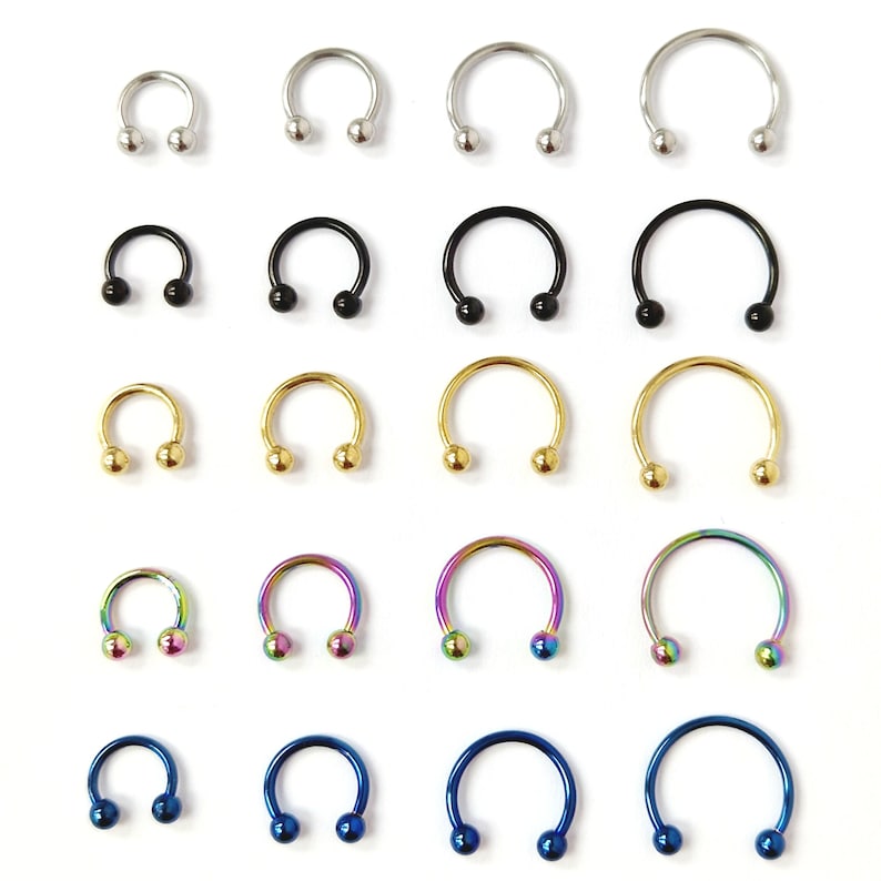 Steel Body Jewellery Septum Piercing Nose Ring Nose Lip Hoop Tragus Helix image 1