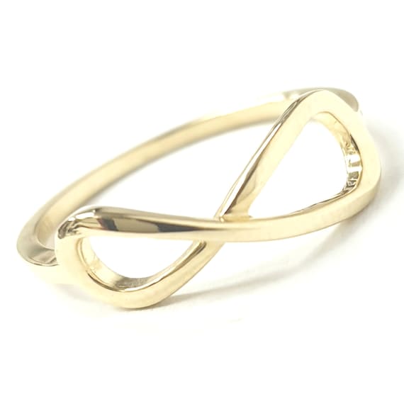 9ct Gold Infinity Ring Ladies Yellow Gold NEW 5.5 Mm Wide 1.2g