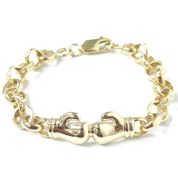 9ct Gold Babies Belcher Boxing Glove Bracelet Patterned Plain 6 Inches 11g Etsy Singapore