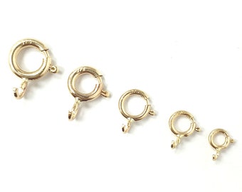 Solid 9ct Gold Bolt Ring Open Jewellery Clasp Spring Ring 4mm 5mm 6mm 7mm 8mm