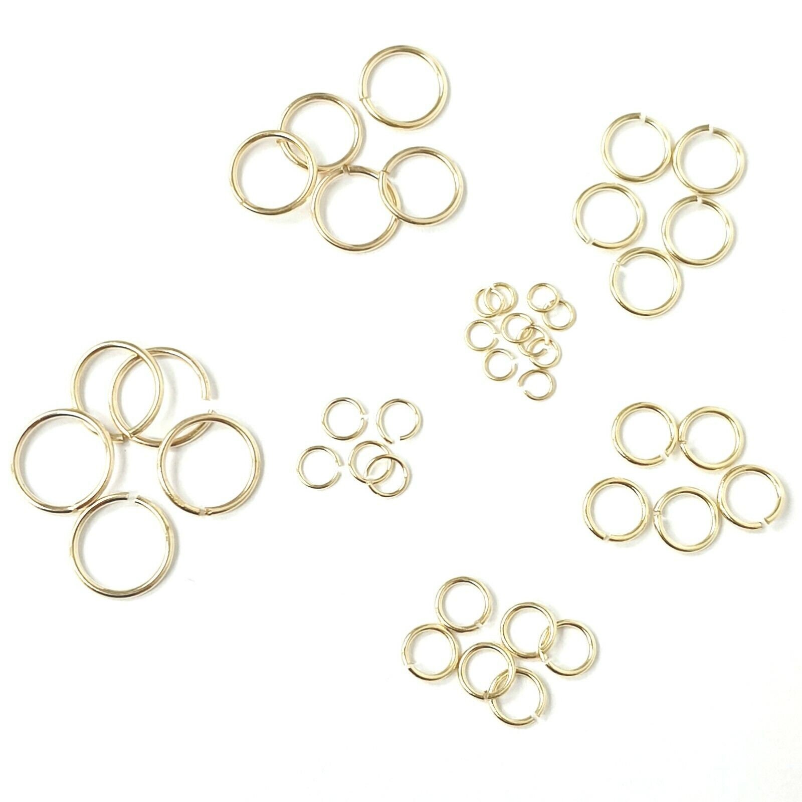 9ct Yellow Gold Heavy Jump Rings – Open O Rings – 3mm To 8mm Sizes – UK Made