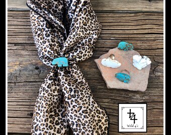 Neckscarf Ring Leather Scout Skluft Camo Neckscarf Knot Turk/'s Waistband Woggle Neckerchief Camouflage Colors