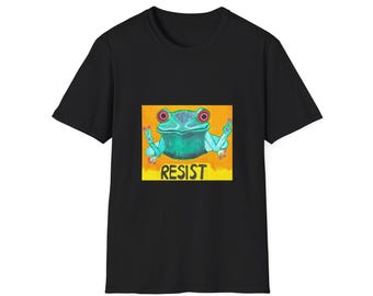 Weersta de illustratie van de kikker T-shirt | Kleurrijke protestkunst
