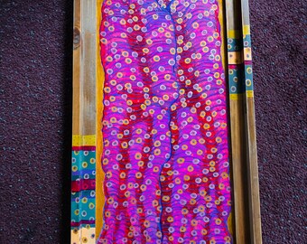 Scarf Dream; Inspired by Vibrantly Colorful Dream Artist Experienced; Original Painting on Wood Panel with Frame; Abstract Design
