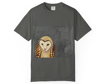 Barn Owl Printed From Original Artwork by Santa Fe Artist; T-shirt | Hand-Painted Wildlife Art
