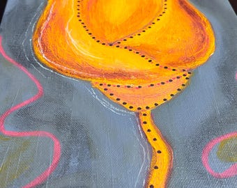 Fantasy Flower: Festive Colors Used On A Freehand Floral Design; Contemporary, Modern Design For Fun Wall of Your Home or Dorm; Original