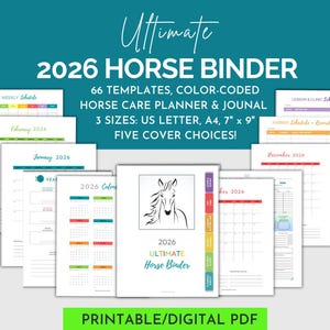 2026 ULTIMATE HORSE Care Planner | Horse Record Keeping Journal Printable | Equestrian Planner| Digital Horse Binder| Horse Vet Care Planner