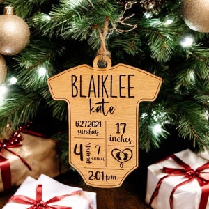 Baby’s First Christmas Ornament; Baby Stats Ornament; First Christmas; Personalized Ornament