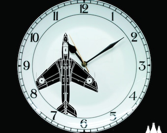 APC: Hunter, Aeroplane, Aviation, Aircraft, Inspired, illustrated, Tribute - Fine Bone China - Clock