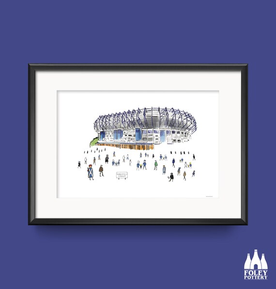 RS: rugby Escocia Murrayfield Stadium ilustrado Bauble por cerámica de Foley