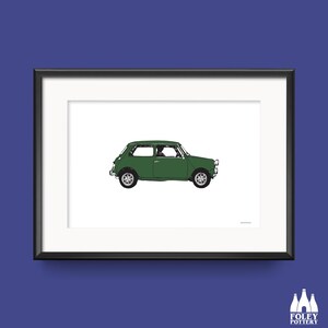 C: Mini - Car - ( Inspired ) - (  Illustrated ) - Tribute - Fine Art Print